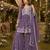 Lavender embroidered faux georgette semi stitched sharara suit