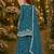Teal embroidered faux georgette semi stitched sharara suit