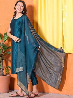 Women Ethnic Motifs Printed Regular Kurta with Trousers & With Dupatta 3