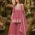Brown embroidered faux georgette semi stitched sharara suit