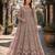 Light brown embroidered net semi stitched anarkali suit
