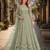 Light green embroidered net semi stitched anarkali suit