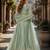 Light green embroidered net semi stitched anarkali suit