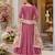 Pink embroidered art silk semi stitched anarkali suit