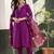 Ethnic Motifs Embroidered Regular Thread Work Kurta with Trousers & With Dupatta