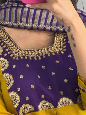 Women Ethnic Motifs Embroidered Empire Sequinned Kurta with Trousers & With Dupatta 6