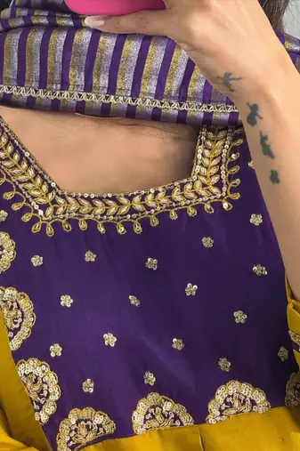 Women Ethnic Motifs Embroidered Empire Sequinned Kurta with Trousers & With Dupatta