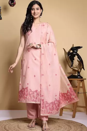 Women Ethnic Motifs Printed Regular Kurta with Trousers & With Dupatta