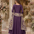 Purple embroidered art silk semi stitched anarkali suit