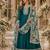 Teal green embroidered art silk semi stitched anarkali suit