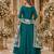 Teal green embroidered art silk semi stitched anarkali suit