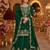 Green premium embroidered vichitra silk free size lehenga style suit UP To 42