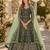 D green velvet semi stitched anarkali suits with heavy embroidery work