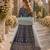 Navy velvet semi stitched anarkali suits with heavy embroidery work