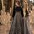 Black velvet semi stitched anarkali suits with heavy embroidery work