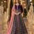 Purple velvet semi stitched anarkali suits with heavy embroidery work