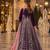 Purple velvet semi stitched anarkali suits with heavy embroidery work