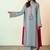 Floral Embroidered Mirror Work Silk Crepe Kurta with Palazzos & With Dupatta