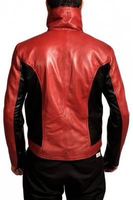 Spiderman red leather jacket men's genuine lambskin leather jacket 2