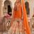 Festive orange heavy embroidery kurta floral sharara set with border dupatta