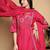 Women Floral Embroidered Pleated Thread Work Kurta with Palazzos & With Dupatta