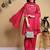 Women Floral Embroidered Pleated Thread Work Kurta with Palazzos & With Dupatta