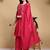 Women Floral Embroidered Pleated Thread Work Kurta with Palazzos & With Dupatta