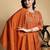 Embroidered Pleated Thread Work Chanderi Silk Kurta with Palazzos & With Dupatta