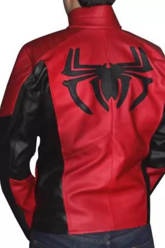Spiderman-motorcycle red leather jacket men's genuine lambskin leather jacket