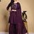 Women Floral Embroidered Pleated Thread Work Kurta with Palazzos & With Dupatta