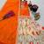 Festive orange heavy embroidery kurta floral sharara set with border dupatta