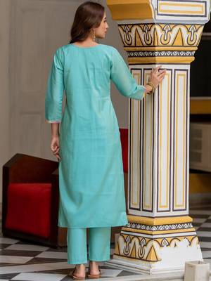 Women Ethnic Motifs Embroidered Regular Kurta with Trousers & With Dupatta 4