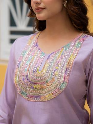 Women Ethnic Motifs Embroidered Regular Kurta with Trousers & With Dupatta 5