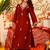 Women Ethnic Motifs Embroidered Regular Thread Work Chanderi Silk Kurta with Pyjamas & With Dupatta
