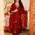Women Ethnic Motifs Embroidered Regular Thread Work Chanderi Silk Kurta with Pyjamas & With Dupatta