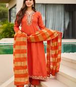 Women Ethnic Motifs Embroidered Regular Thread Work Kurta with Trousers & With Dupatta