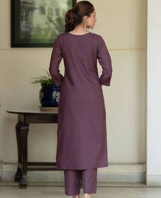 Women Floral Embroidered Regular Thread Work Pure Cotton Kurta with Trousers 5