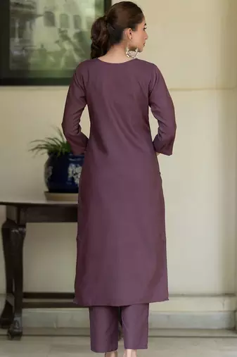 Women Floral Embroidered Regular Thread Work Pure Cotton Kurta with Trousers
