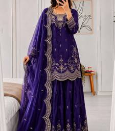 Designer short kurti & sharara set with scallop dupatta