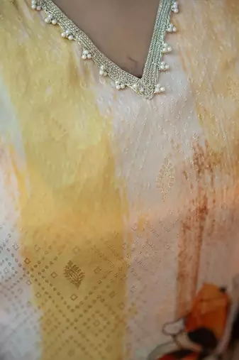 Women Printed Regular Thread Work Kurta with Trousers & With Dupatta