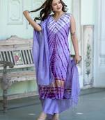 Women Dyed Regular Pure Silk Kurta with Trousers & With Dupatta