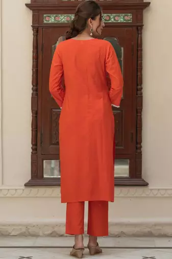 Women Ethnic Motifs Embroidered Regular Thread Work Pure Cotton Kurta with Trousers & With Dupatta
