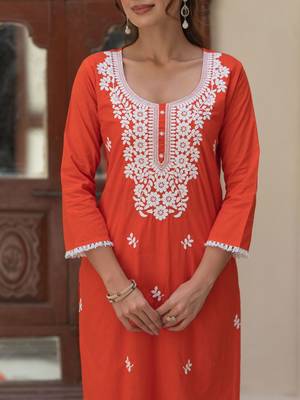 Women Ethnic Motifs Embroidered Regular Thread Work Pure Cotton Kurta with Trousers & With Dupatta 5