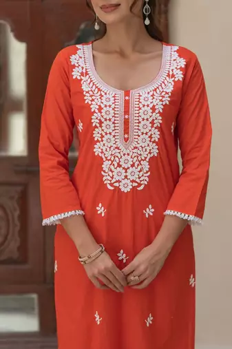 Women Ethnic Motifs Embroidered Regular Thread Work Pure Cotton Kurta with Trousers & With Dupatta