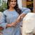 Floral Embroidered Thread Work Pure Cotton Kurta With Trouser