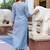 Floral Embroidered Thread Work Pure Cotton Kurta With Trouser