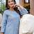 Floral Embroidered Thread Work Pure Cotton Kurta With Trouser