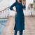 Floral Embroidered Boat Neck Straight Thread Work Pure Cotton Kurta with Trousers