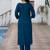 Floral Embroidered Boat Neck Straight Thread Work Pure Cotton Kurta with Trousers