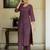 Floral Embroidered Straight Thread Work Pure Cotton Kurta With Trousers